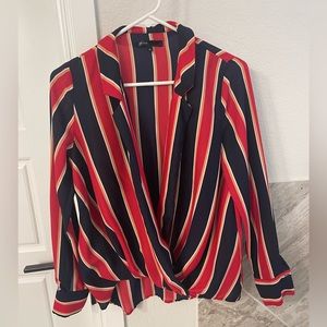 Gibson plunge neck blouse